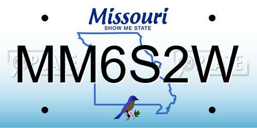 MM6S2W Missouri License Plate