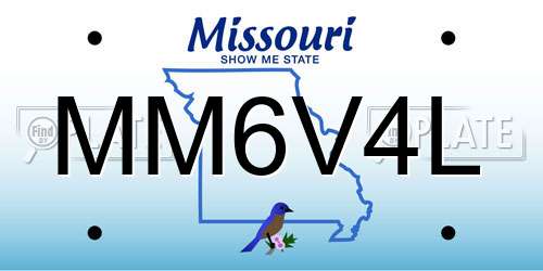 MM6V4L Missouri License Plate