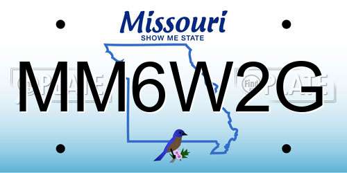 MM6W2G Missouri License Plate
