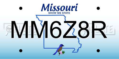 MM6Z8R Missouri License Plate
