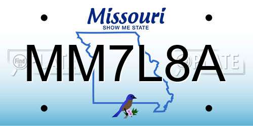 MM7L8A Missouri License Plate