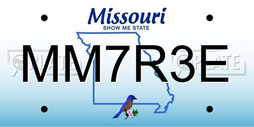 MM7R3E Missouri License Plate
