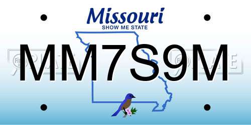 MM7S9M Missouri License Plate