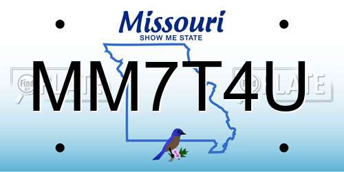 MM7T4U Missouri License Plate