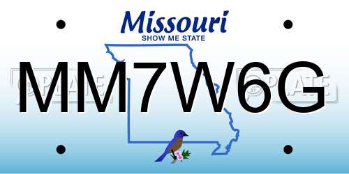 MM7W6G Missouri License Plate