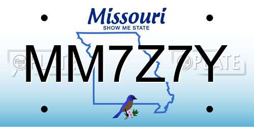 MM7Z7Y Missouri License Plate