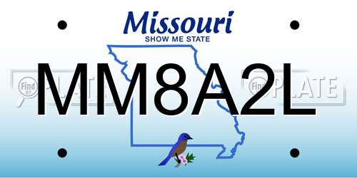 MM8A2L Missouri License Plate