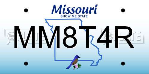 MM8T4R Missouri License Plate