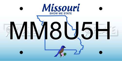MM8U5H Missouri License Plate