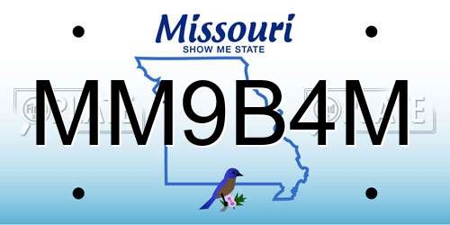 MM9B4M Missouri License Plate