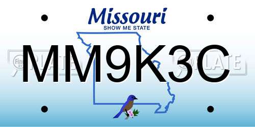 MM9K3C Missouri License Plate