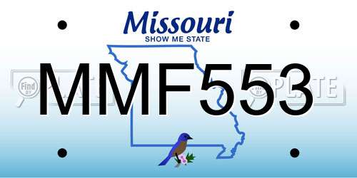MMF553 Missouri License Plate