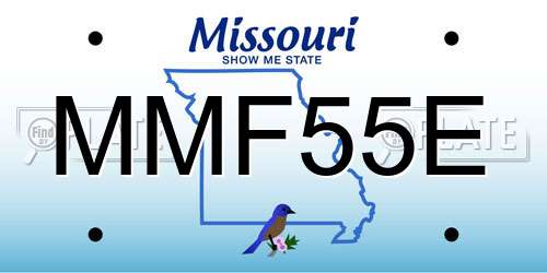 MMF55E Missouri License Plate