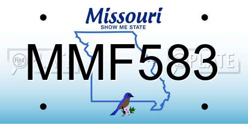 MMF583 Missouri License Plate