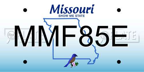 MMF85E Missouri License Plate