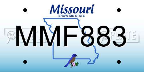 MMF883 Missouri License Plate