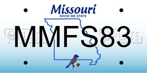 MMFS83 Missouri License Plate