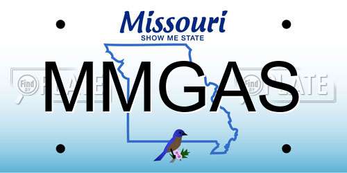 MMGAS Missouri License Plate