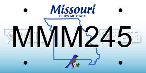 MMM245 Missouri License Plate