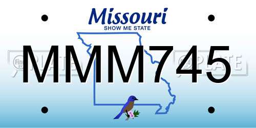 MMM745 Missouri License Plate