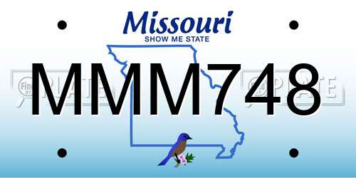 MMM748 Missouri License Plate