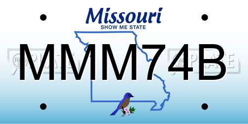 MMM74B Missouri License Plate