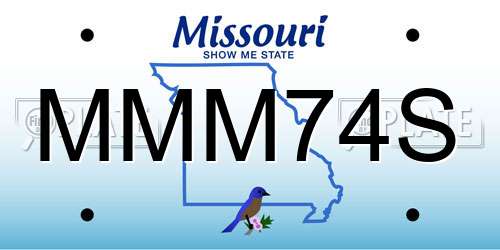 MMM74S Missouri License Plate