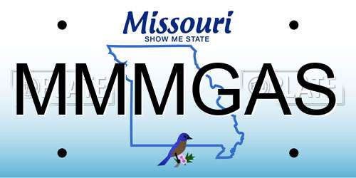 MMMGAS Missouri License Plate