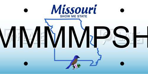 MMMMPSH Missouri License Plate
