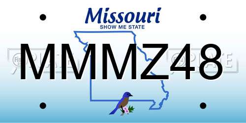 MMMZ48 Missouri License Plate