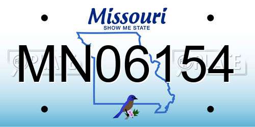 MN06154 Missouri License Plate