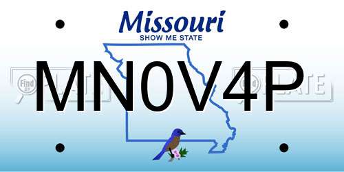 MN0V4P Missouri License Plate