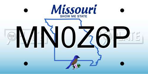 MN0Z6P Missouri License Plate