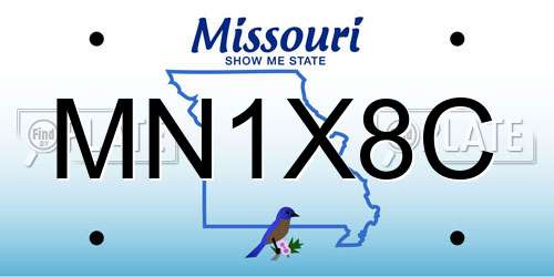 MN1X8C Missouri License Plate