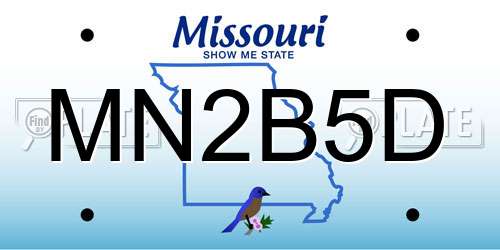 MN2B5D Missouri License Plate
