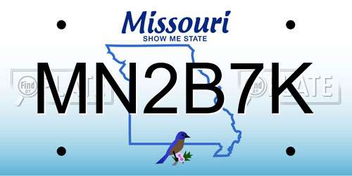 MN2B7K Missouri License Plate