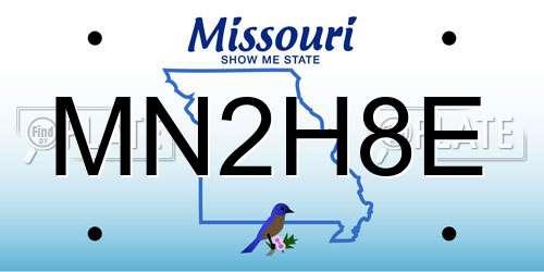 MN2H8E Missouri License Plate