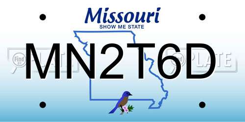 MN2T6D Missouri License Plate