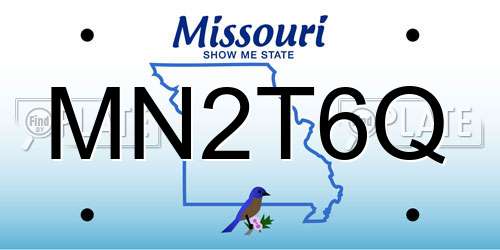 MN2T6Q Missouri License Plate