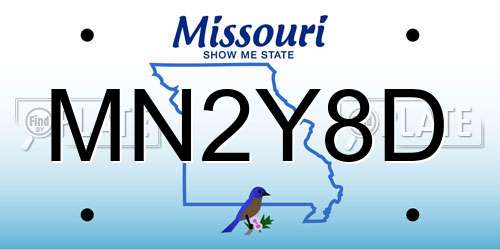 MN2Y8D Missouri License Plate