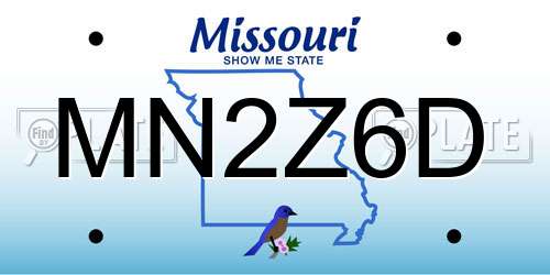 MN2Z6D Missouri License Plate
