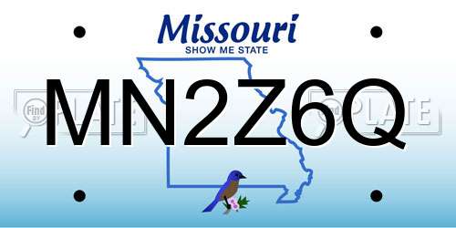 MN2Z6Q Missouri License Plate