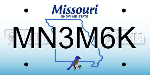 MN3M6K Missouri License Plate
