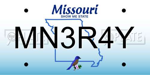 MN3R4Y Missouri License Plate