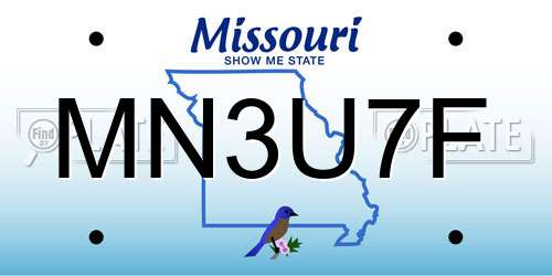 MN3U7F Missouri License Plate