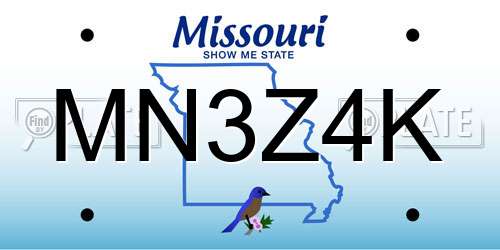 MN3Z4K Missouri License Plate