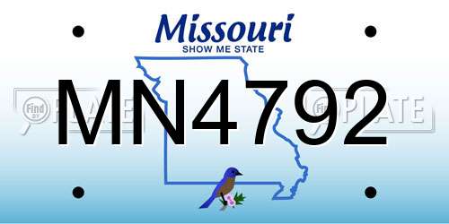 MN4792 Missouri License Plate