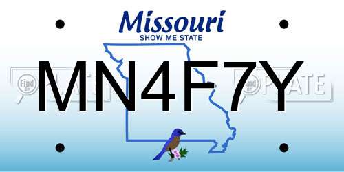 MN4F7Y Missouri License Plate