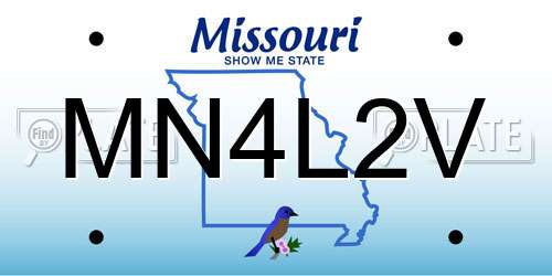 MN4L2V Missouri License Plate