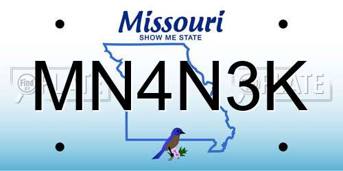 MN4N3K Missouri License Plate